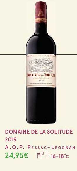 domaine de la solitude 2019 a.o.p. pessac-léognan