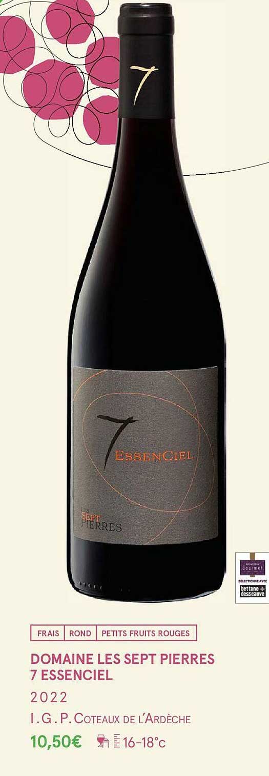 domaine les sept pierres 7 essenciel 2022 i.g.p. côteaux de l'ardèche