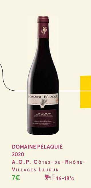 domaine pélaquié 2020 a.o.p. côtes-du-rhone-villages laudun