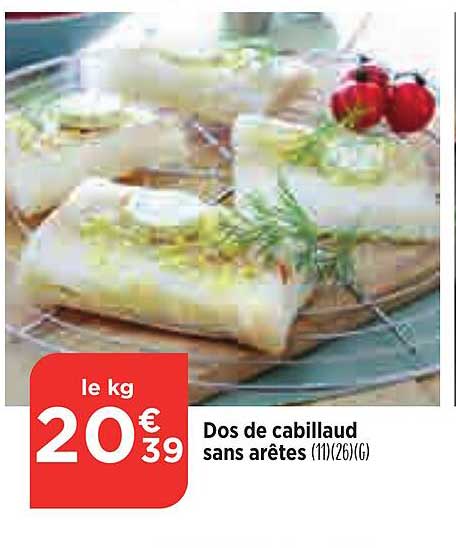 dos de cabillaud sans arêtes