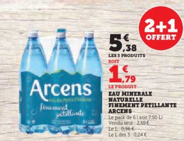 eau minérale naturelle finement pétillante arcens