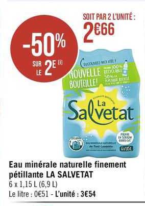 eau minérale naturelle finement pétillante la salvetat