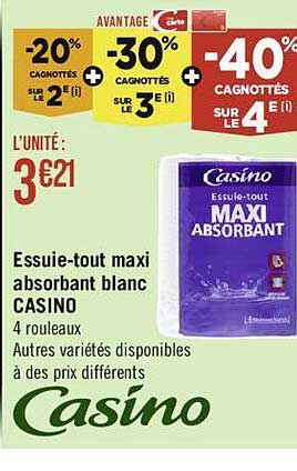 essuie-tout maxi absorbant blanc casino