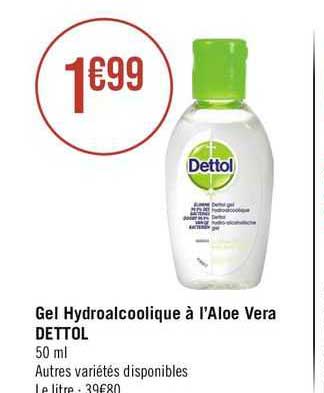 gel hydroalcoolique à l'aloe vera dettol