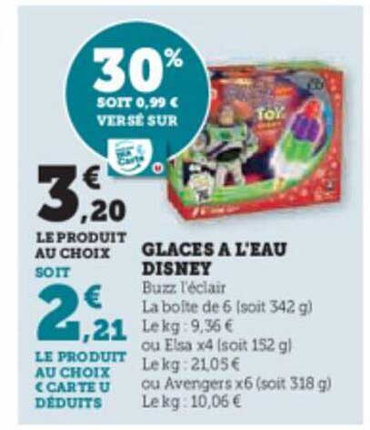 glaces à l'eau disney