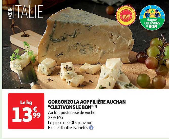 gorgonzola aop filière auchan "cultivons le bon"