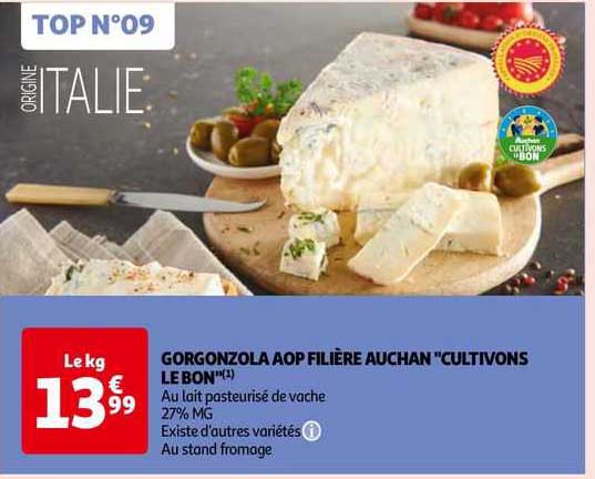 gorgonzola aop filière auchan "cultivons le bon"