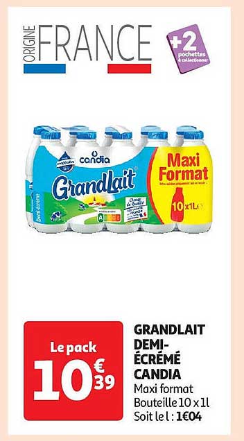 grand lait demi-écrémé candia