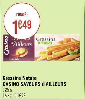 gressins nature casino saveurs d'ailleurs