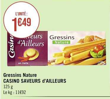 gressins nature casino saveurs d'ailleurs