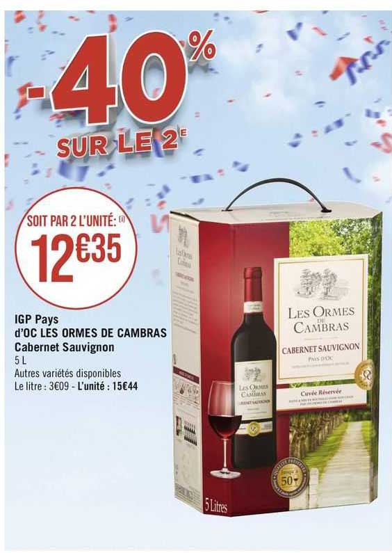 igp pays d'oc les ormes de cambras cabernet sauvignon