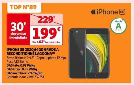 iphone se 2020 64go grade a reconditionné lagoona