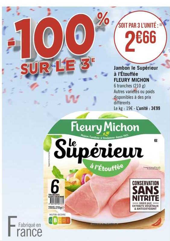 jambon le supérieur à l'étouffée fleury michon