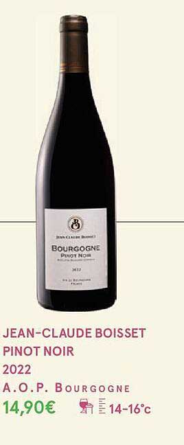jean-claude boiset pinot noir 2022 a.o.p. bourgogne