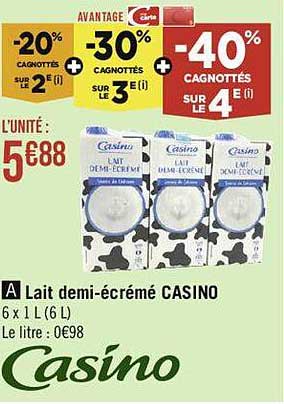 lait demi-écrémé casino
