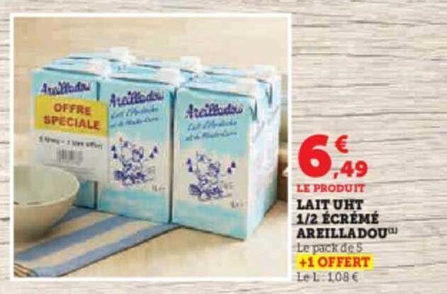 lait uht 1/2 écrémé areilladou