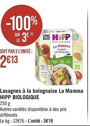 lasagnes à la bolognaise la mamma hipp biologique