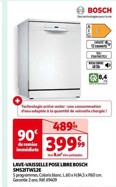 lave-vaisselle pose libre bosch sms2itw12e