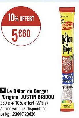 le bâton de berger l'original justin bridou