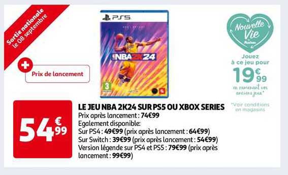 le jeu nba 2k24 sur ps5 ou xbox series