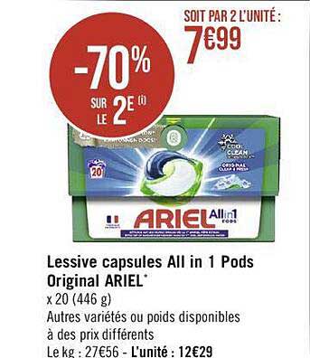lessive capsules all in 1 pods original ariel