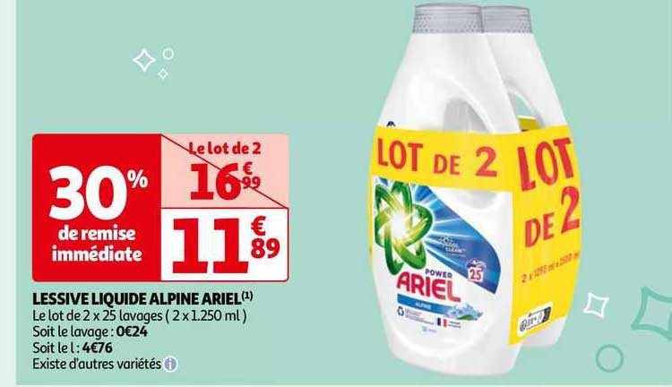Lessive Liquide Alpine Ariel