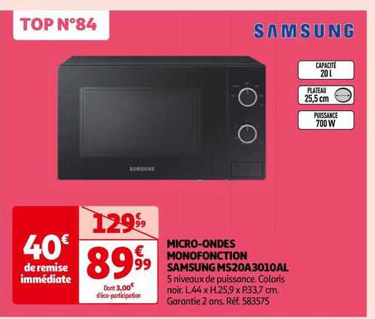 micro-ondes monofonction samsung ms20a3010al