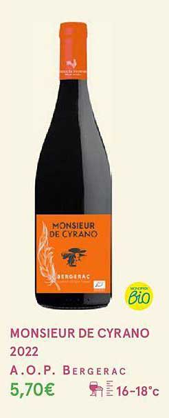 monsieur de cyrano 2022 a.o.p. bergerac