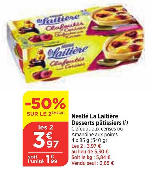 nestlé la laitière desserts pâtissiers