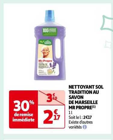 nettoyant sol tradition au savon de marseille mr propre