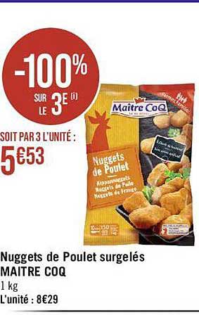 nuggets de poulet surgelés maître coq