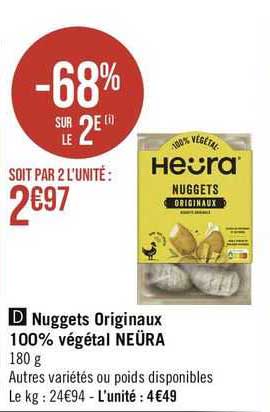nuggets originaux 100% végétal neüra