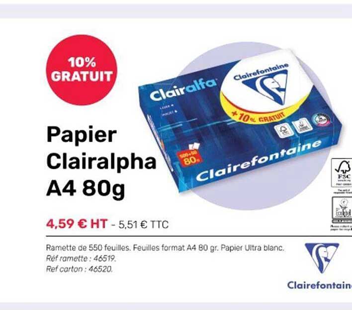 papier clairalpha a4 80g