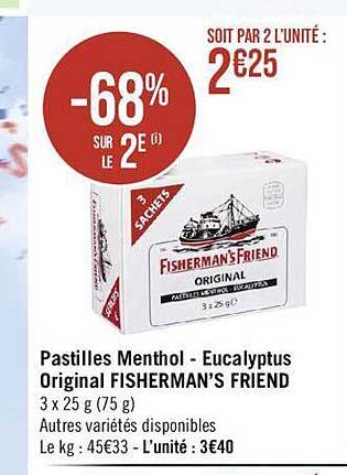 pastilles menthol - eucalyptus original fisherman's friend