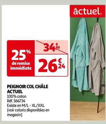 peignoir col châle actuel