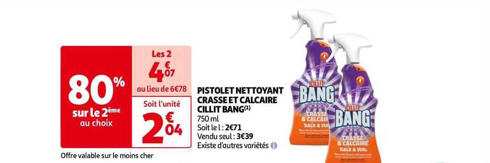 pistolet nettoyant crasse et calcaire cillit bang