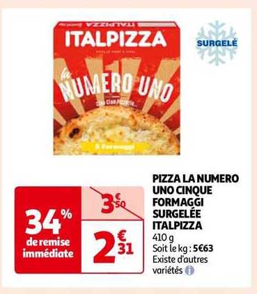 pizza la numéro uno cinque formaggi surgelée italpizza