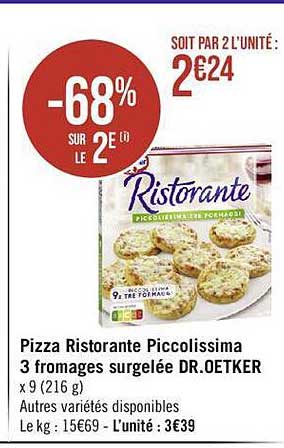 pizza ristorante piccolissima 3 fromages surgelée dr. oetker