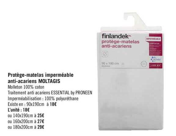protège-matelas imperméable anti-acariens moltagis finlandek^