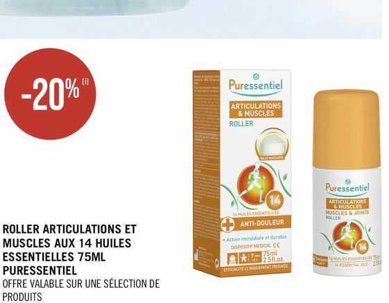 roller articulations et muscles aux 14 huiles essentielles 75ml puressentiel