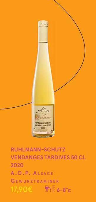 ruhlmann-schutz vendanges tardives 50cl 2020 a.o.p. alsace gewurztraminer