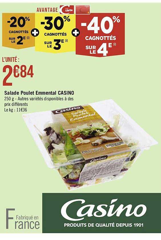 Salade Poulet Emmental Casino