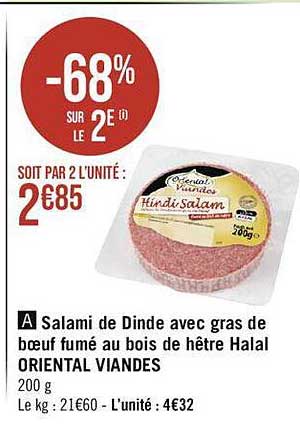 Salami De Dinde Avec Gras De Bœuf Fumé Au Bois De Hêtre Halal Oriental Viandes