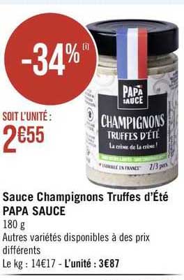 sauce champignons truffes d'été papa sauce