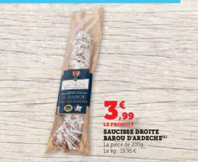 saucisse droite barou d'ardèche