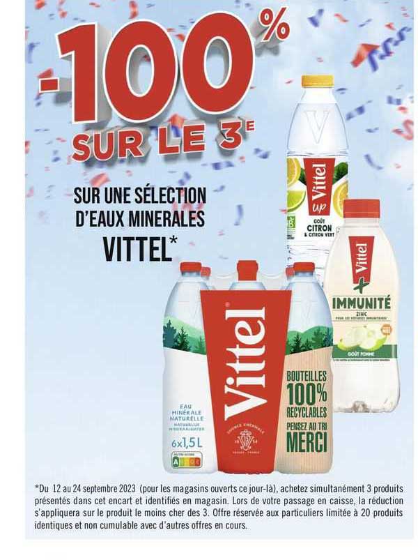 sélection d'eaux minérales vittel