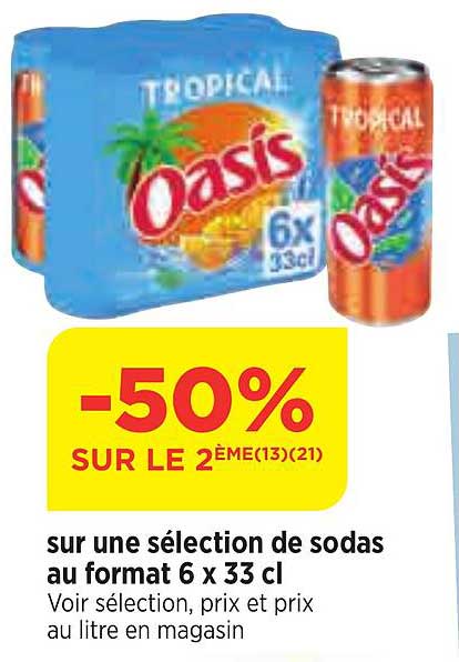 sélection de sodas au format 6 x 33 cl