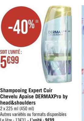 shampooing expert cuir chevelu apaise dermaxpro by head & shoulders