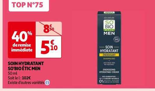 Soin Hydratant So'bio étic Men