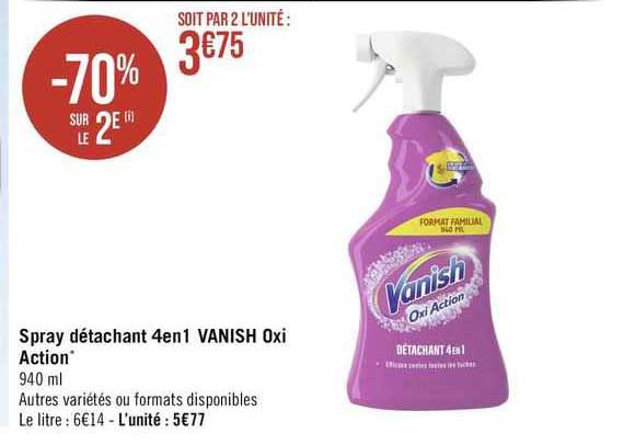 Spray Détachant 4 En 1 Vanish Oxi Action